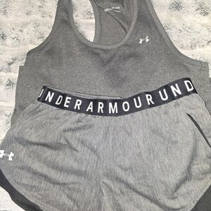 Under Armour Gray Tank and Shorts Set Sz M